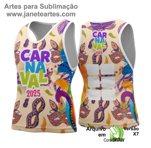 Arte Vetor Camisa Abadá de Carnaval 2025 - Modelo 134