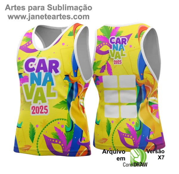 Arte Vetor Camisa Abadá de Carnaval 2025 - Modelo 135