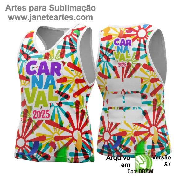 Arte Vetor Camisa Abadá de Carnaval 2025 - Modelo 137