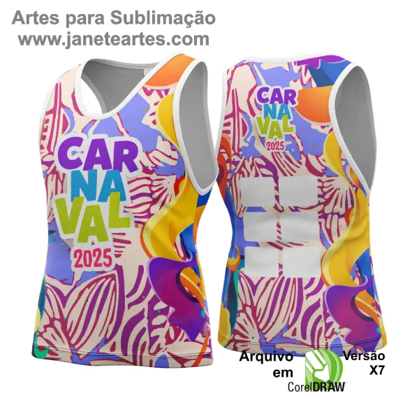 Arte Vetor Camisa Abadá de Carnaval 2025 - Modelo 138