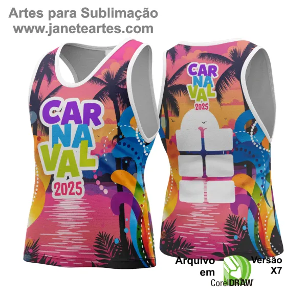 Arte Vetor Camisa Abadá de Carnaval 2025 - Modelo 141