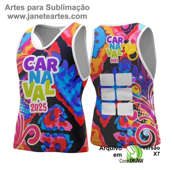 Arte Vetor Camisa Abadá de Carnaval 2025 - Modelo 142