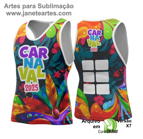 Arte Vetor Camisa Abadá de Carnaval 2025 - Modelo 145