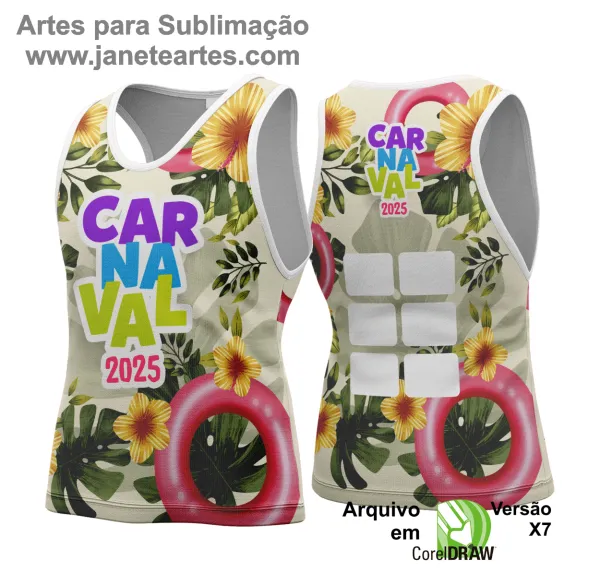 Arte Vetor Camisa Abadá de Carnaval 2025 - Modelo 154