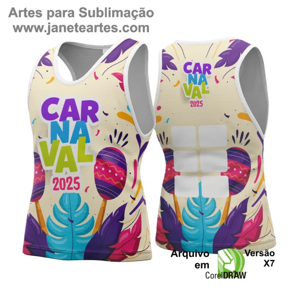 Arte Vetor Camisa Abadá de Carnaval 2025 - Modelo 161