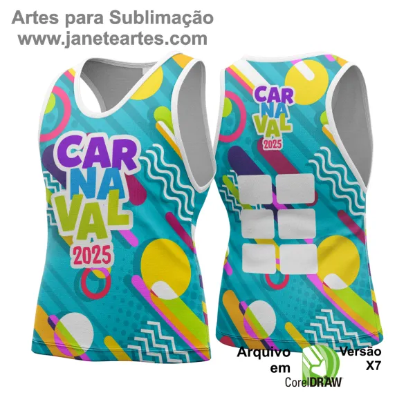 Arte Vetor Camisa Abadá de Carnaval 2025 - Modelo 162