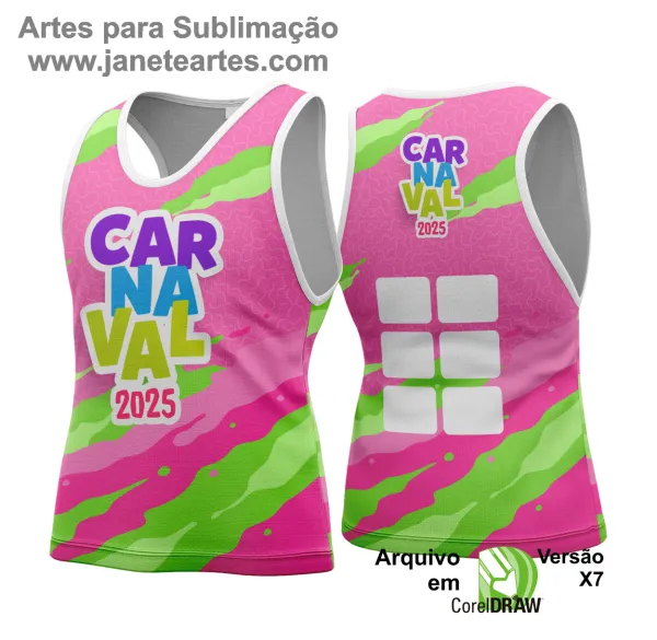 Arte Vetor Camisa Abadá de Carnaval 2025 - Modelo 163