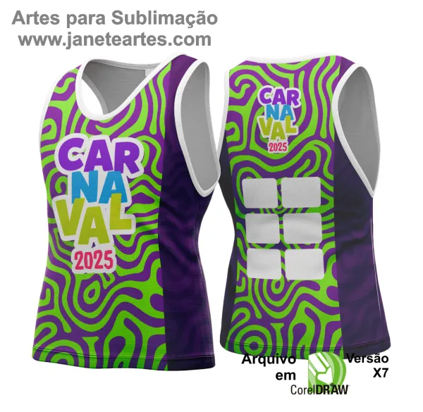 Arte Vetor Camisa Abadá de Carnaval 2025 - Modelo 166