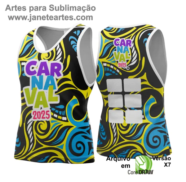 Arte Vetor Camisa Abadá de Carnaval 2025 - Modelo 173