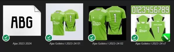 Arte Vetor Camisa Ajax Goleiro I 2023-24 01