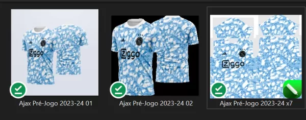 Arte Vetor Camisa Ajax Pré-Jogo 2023-24 x7