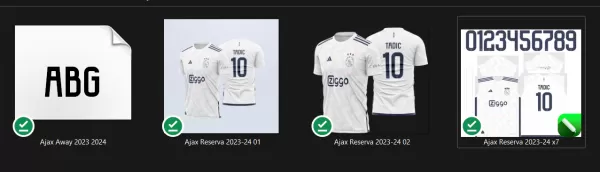 Arte Vetor Camisa Ajax Reserva 2023 - 2024