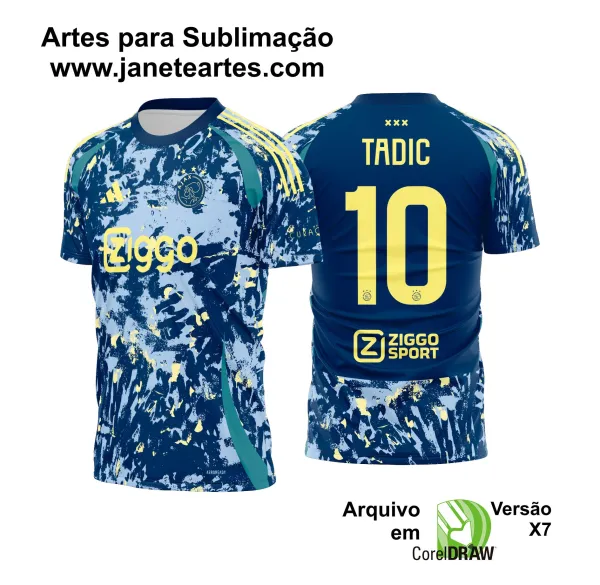 Arte Vetor Camisa Ajax Reserva 2024 - 2025