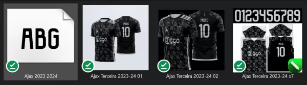 Arte Vetor Camisa Ajax Terceira 2023-24 x7