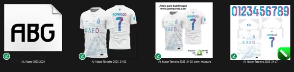 Arte Vetor Camisa Al-Nassr Terceira 2023 - 2024