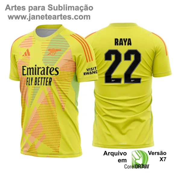 Uniforme de futebol personalizado, projetado para times amadores ou profissionais, com design moderno e arrojado. Apresenta uma combinação de cores contrastantes, logotipo ou escudo do time em destaque no peito, e detalhes gráficos na frente e nas mangas. Na parte traseira, há espaço para personalização com nome e número do jogador, garantindo identidade ao time. Ideal para jogos oficiais, amistosos ou competições, oferecendo estilo e funcionalidade