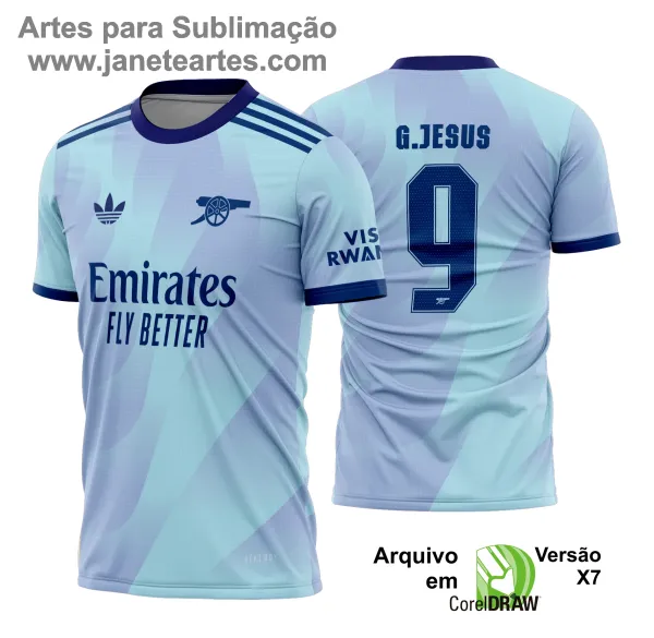 Arte Vetor Camisa Arsenal Terceira 2024 - 2025