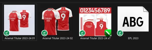 Arte Vetor Camisa Arsenal Titular 2023-24