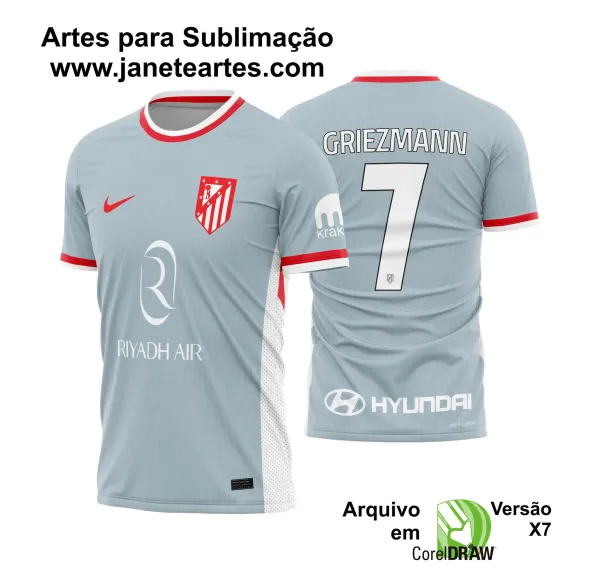 Arte Vetor Camisa Atletico de Madrid Reserva 2024 - 2025