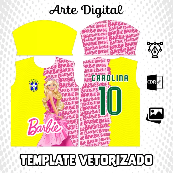 Arte Vetor Camisa Barbie Brasil 2023