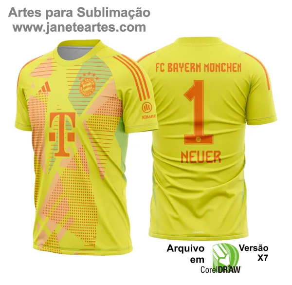 Uniforme de futebol personalizado, projetado para times amadores ou profissionais, com design moderno e arrojado. Apresenta uma combinação de cores contrastantes, logotipo ou escudo do time em destaque no peito, e detalhes gráficos na frente e nas mangas. Na parte traseira, há espaço para personalização com nome e número do jogador, garantindo identidade ao time. Ideal para jogos oficiais, amistosos ou competições, oferecendo estilo e funcionalidade.