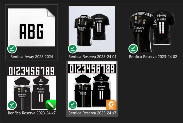 Arte Vetor Camisa Benfica Reserva 2023-24