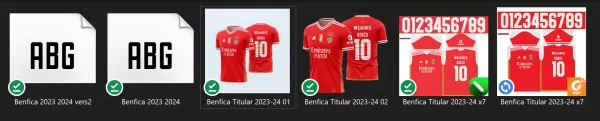 Arte Vetor Camisa Benfica Titular 2023-24