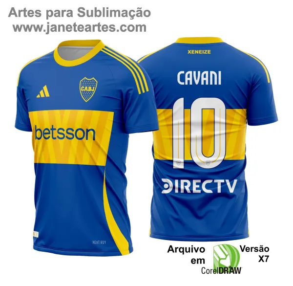 Arte Vetor Camisa Boca Juniors Titular 2024 - 2025