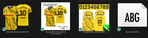 Arte Vetor Camisa Borussia Dortmund Cup 2023 - 2024