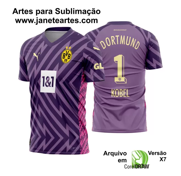 Arte Vetor Camisa Borussia Dortmund Goleiro I 2023 - 2024
