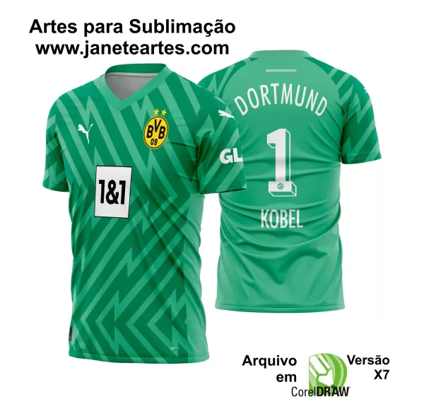 Arte Vetor Camisa Borussia Dortmund Goleiro III 2023 - 2024