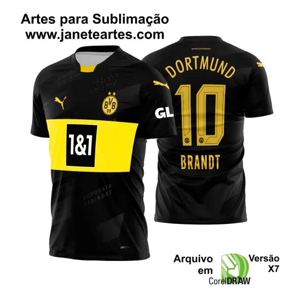 Arte Vetor Camisa Borussia Dortmund Reserva 2024 - 2025