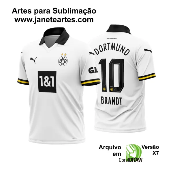 Arte Vetor Camisa Borussia Dortmund Terceira 2024 - 2025