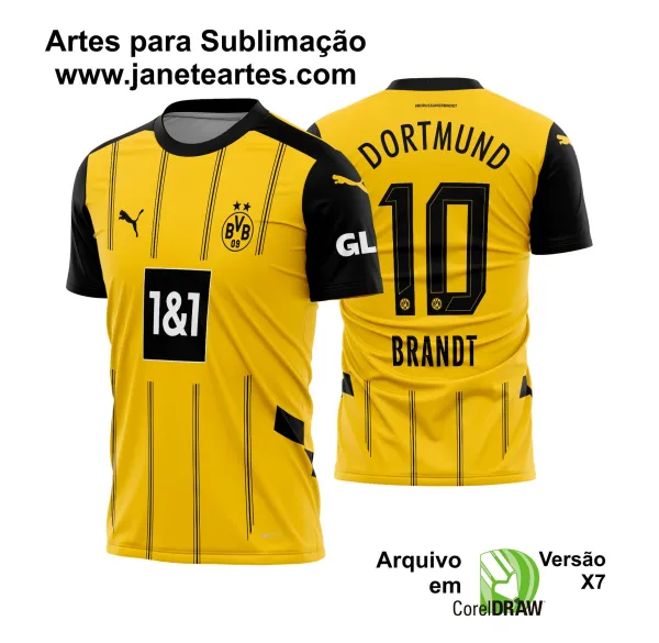 Arte Vetor Camisa Borussia Dortmund Titular 2024 - 2025