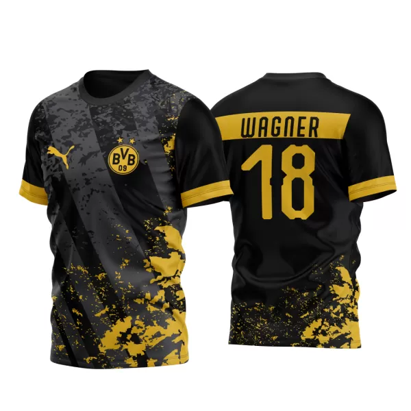 Arte Vetor Camisa Borussia Preta e Amarela 2022