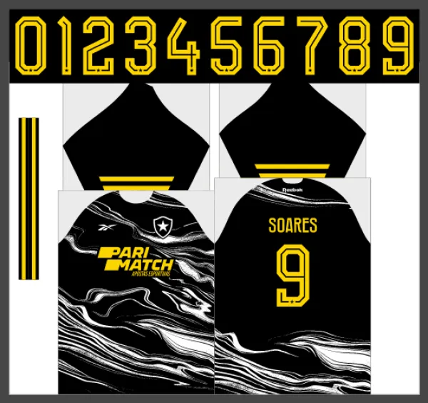 Arte Vetor Camisa Botafogo Quarta 2024 - 2025