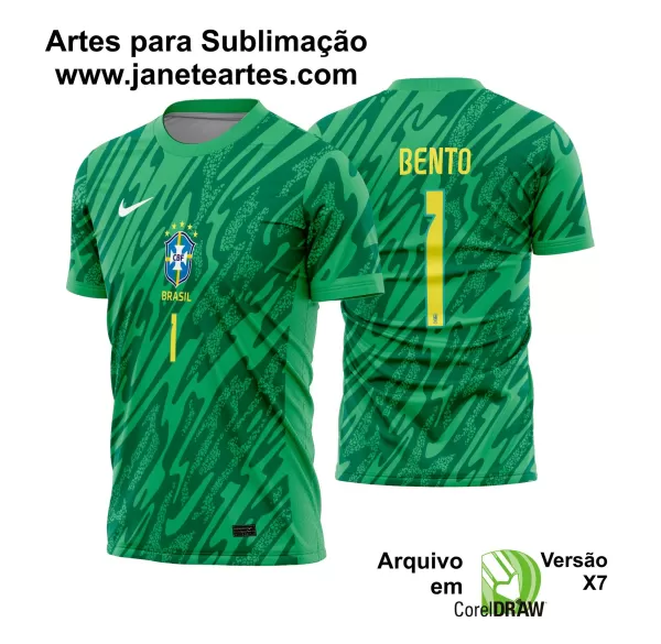 Arte Vetor Camisa Brasil Goleiro 2024 - 2025 + Fonte TTF