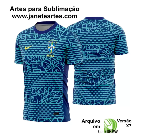 Arte Vetor Camisa Brasil Pré-Jogo 2024 - 2025