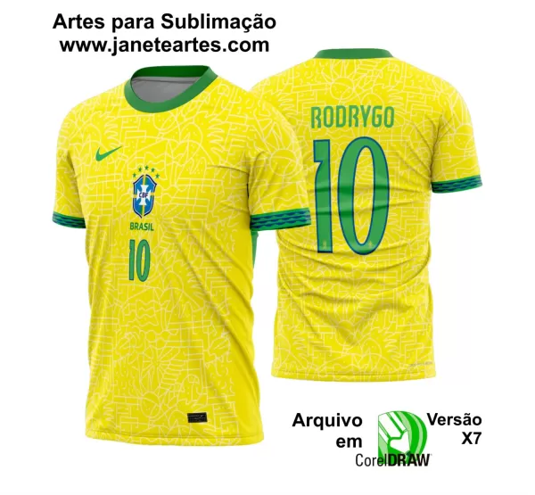 Arte Vetor Camisa Brasil Titular 2024 - 2025
