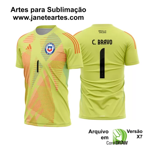 Arte Vetor Camisa Chile Goleiro 2024 - 2025