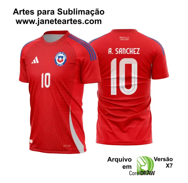 Arte Vetor Camisa Chile Titular 2024 - 2025