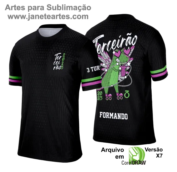 Arte Vetor Camisa Concluintes Terceirão 2025: DINO