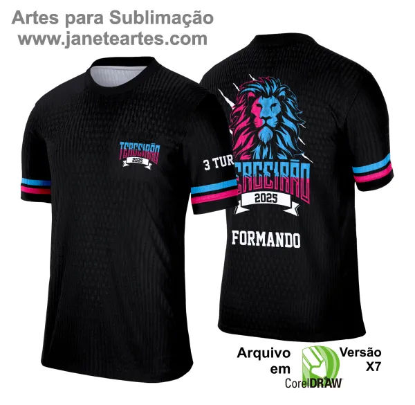 Arte Vetor Camisa Concluintes Terceirão 2025: LEÃO duas cores