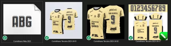 Arte Vetor Camisa Corinthians Terceira 2023-24