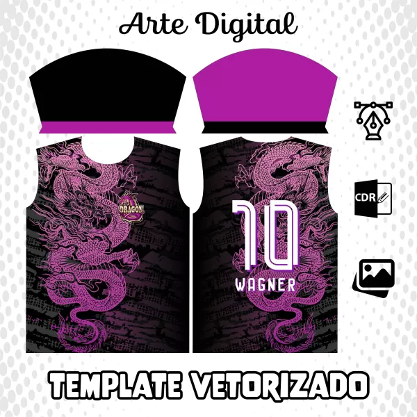 Arte Vetor Camisa InterClasse Dragão com Fogo 2023 Vermelho