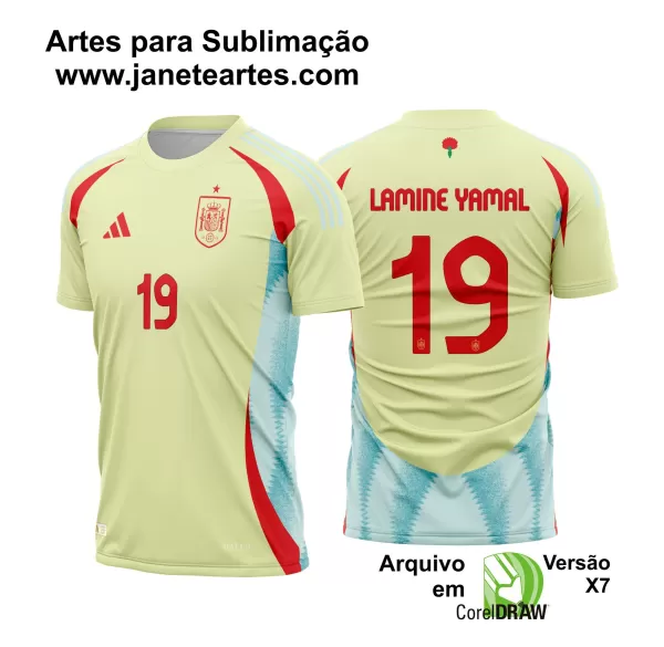 Arte Vetor Camisa Espanha Reserva 2024 - 2025