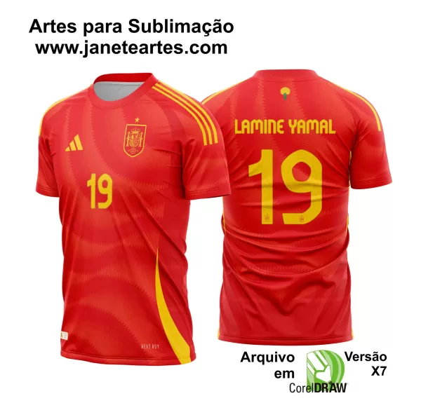 Arte Vetor Camisa Espanha Titular 2024 - 2025