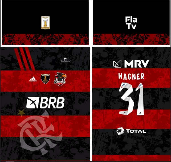 Arte Vetor Camisa Flamengo 2023 Personalizada Grunge