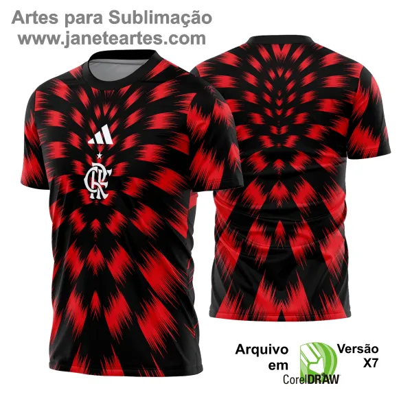 Arte Vetor Camisa Flamengo Pré-Jogo 2025 - 2026