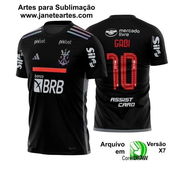 Arte Vetor Camisa Flamengo Terceira 2023 - 2024